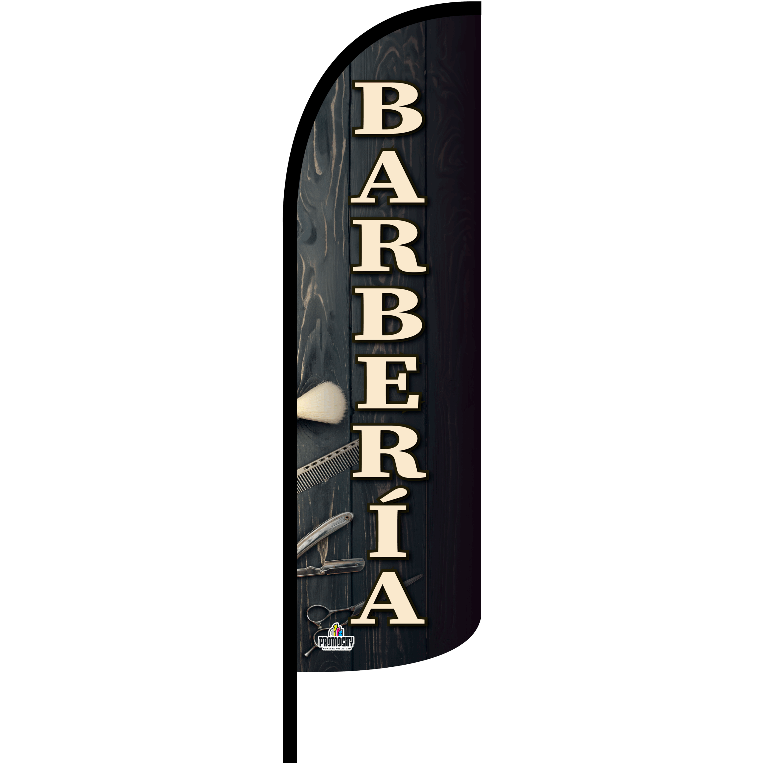 Bandera Barberia Madera