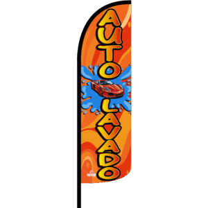 Bandera Auto Lavado Naranja
