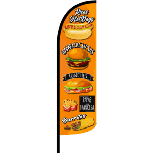 Bandera Ricos Hot Dogs Naranja