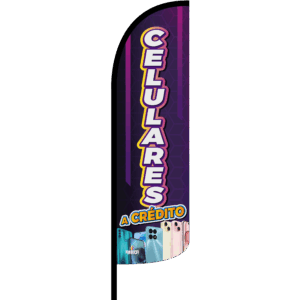 Bandera Celulares a creditos morada