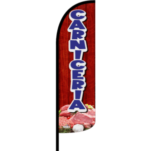Bandera Carniceria Madera Roja