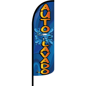Bandera Auto Lavado Comic Azul
