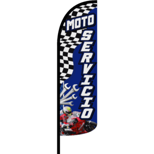 Bandera Moto Servicio Azul
