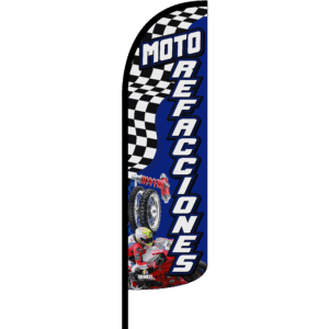 Bandera Moto Refacciones Azul