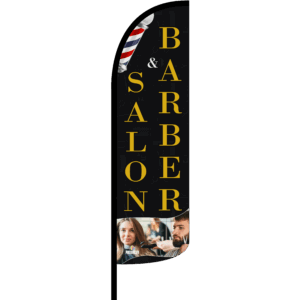 Bandera Salon y Barber Negro