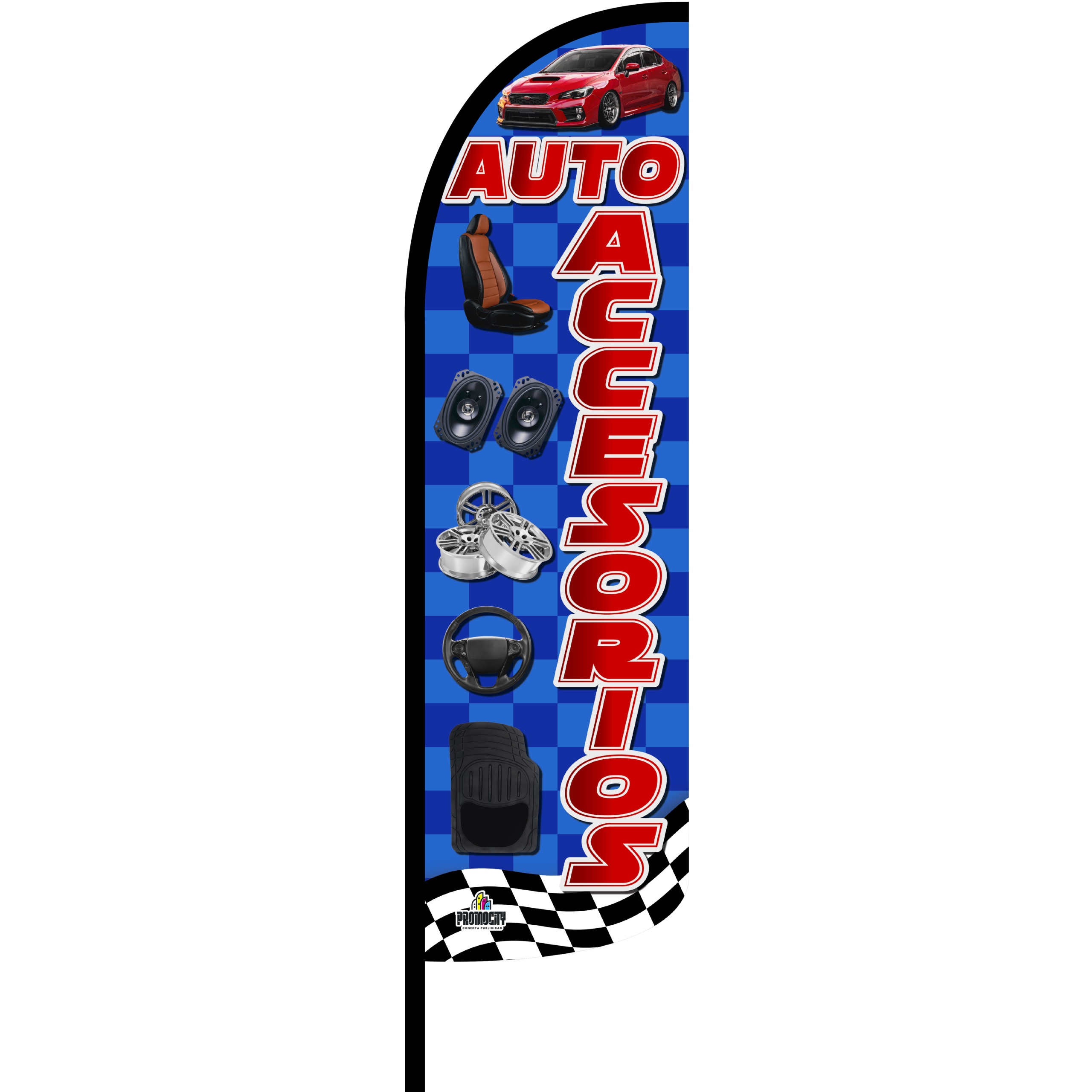 Bandera Auto Accesorios Azul